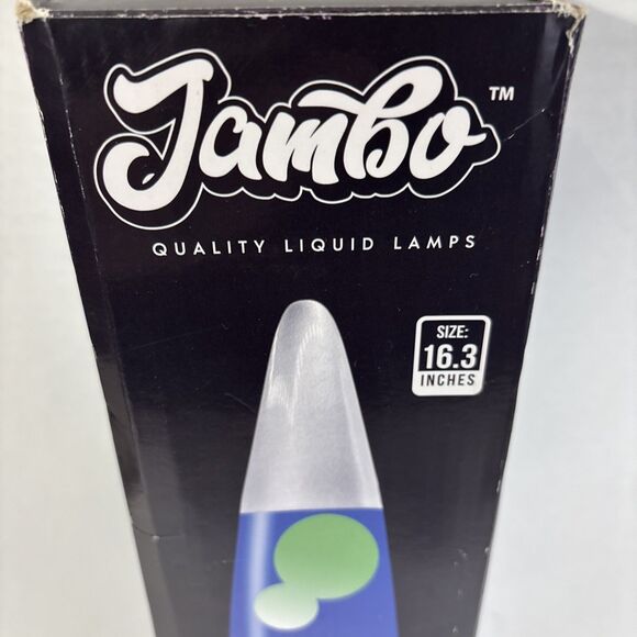 JAMBO 16.3" Lava Liquid Lamp, Blue/Yellow New Open Box - Picture 2 of 5